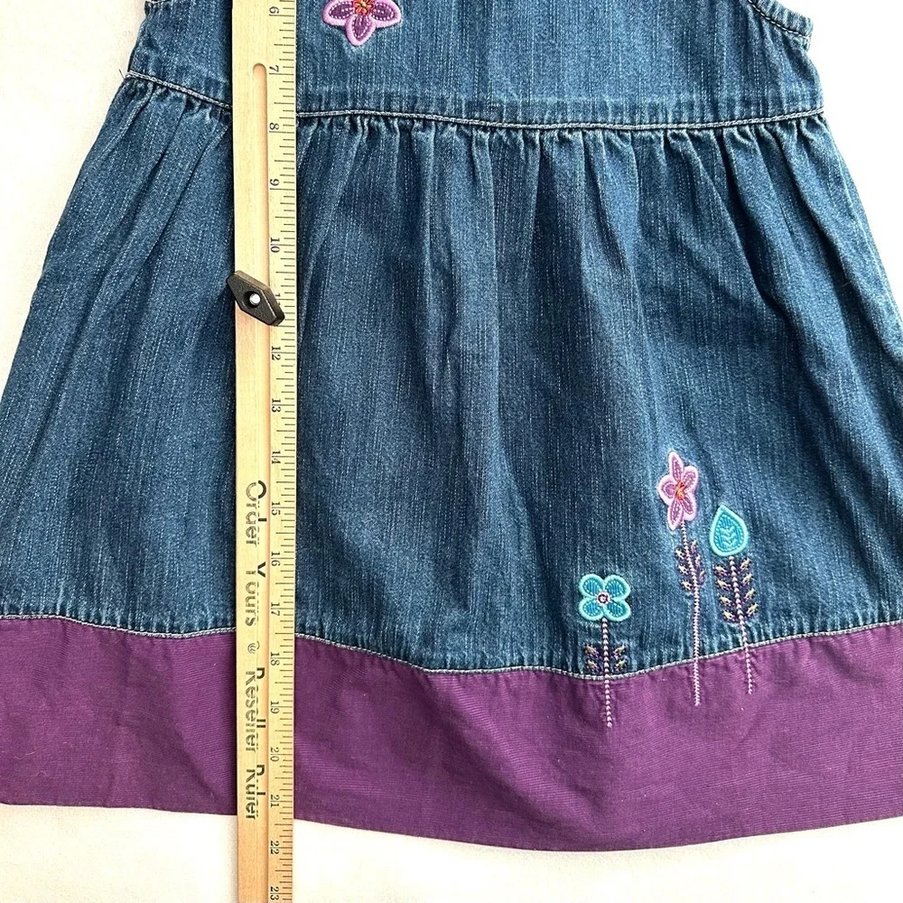 Vintage Y2K Oshkosh B’Gosh Denim Jean & Purple Sleeveless Dress 4T Toddler Girl